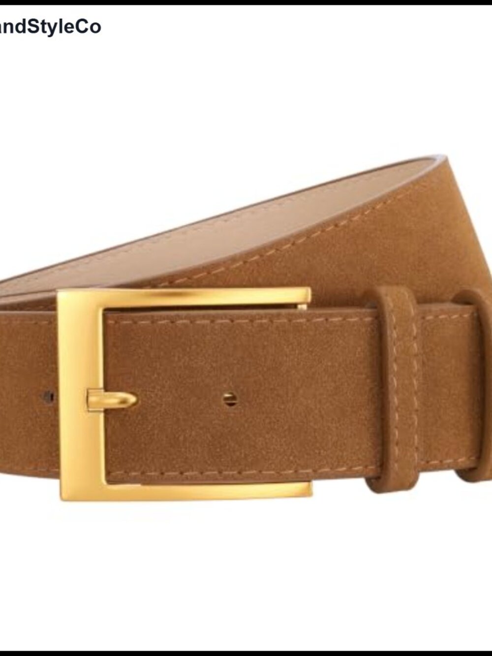 Wide Suede Leather Belt with Gold Buckle for Dresses Chunky Belt